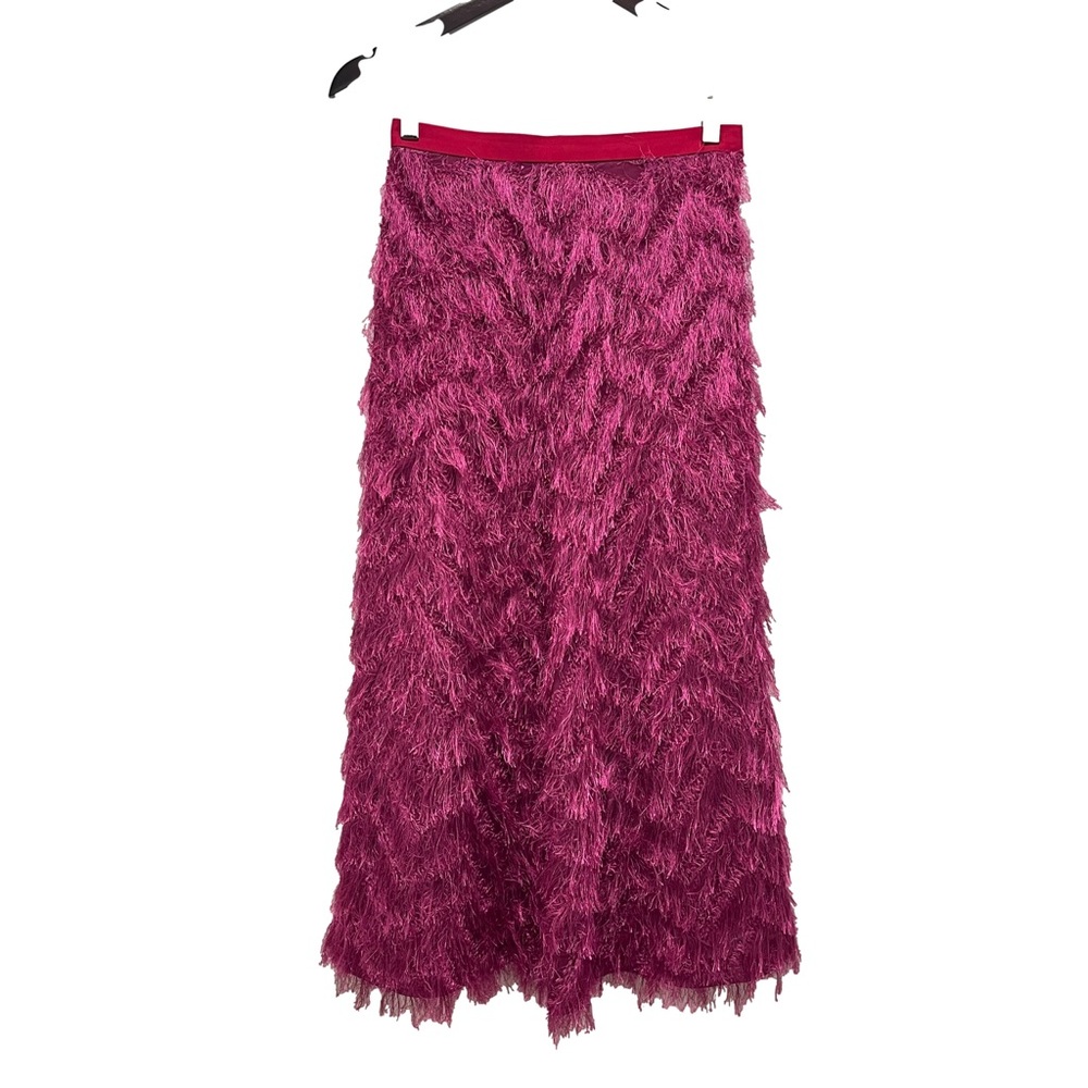 MARK STYLER Elendeek 2017 Feather Fuchsia Midi Skirt Size 2